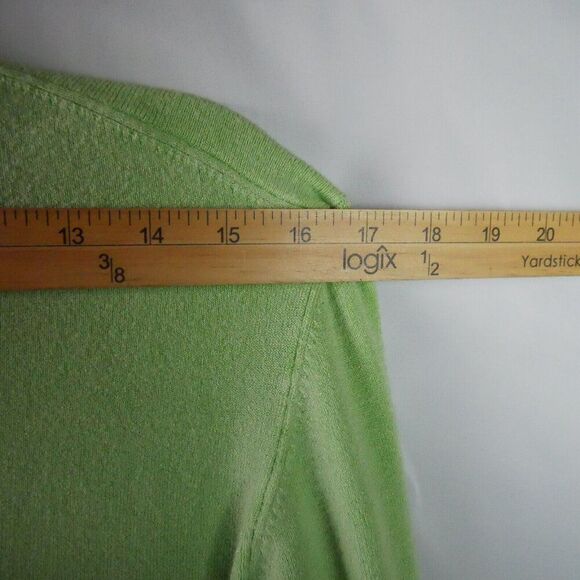 George Woman's Size L (12/14) Green Lightweight Button Up Cardigan 3/4 Sleeve - Picture 7 of 11